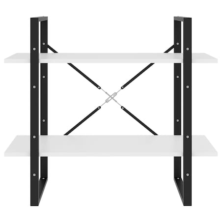 vidaXL 2-poziomowy regał na książki, biały, 80x30x70 cm