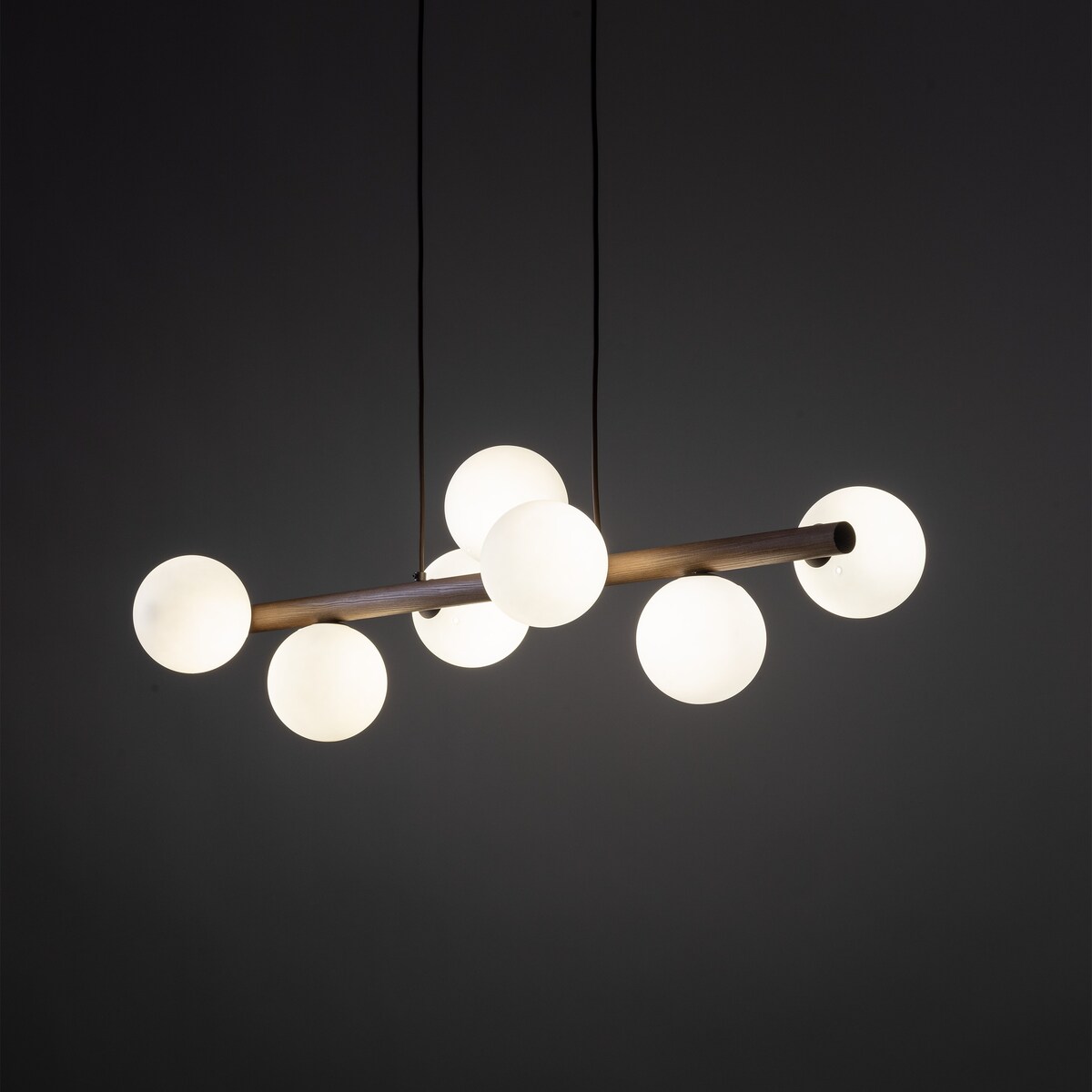 Lampa wisząca TK Lighting ESTERA WOOD Orzech 7xG9 biała, regulowana wysokość, nowoczesna nad stół i wyspę
