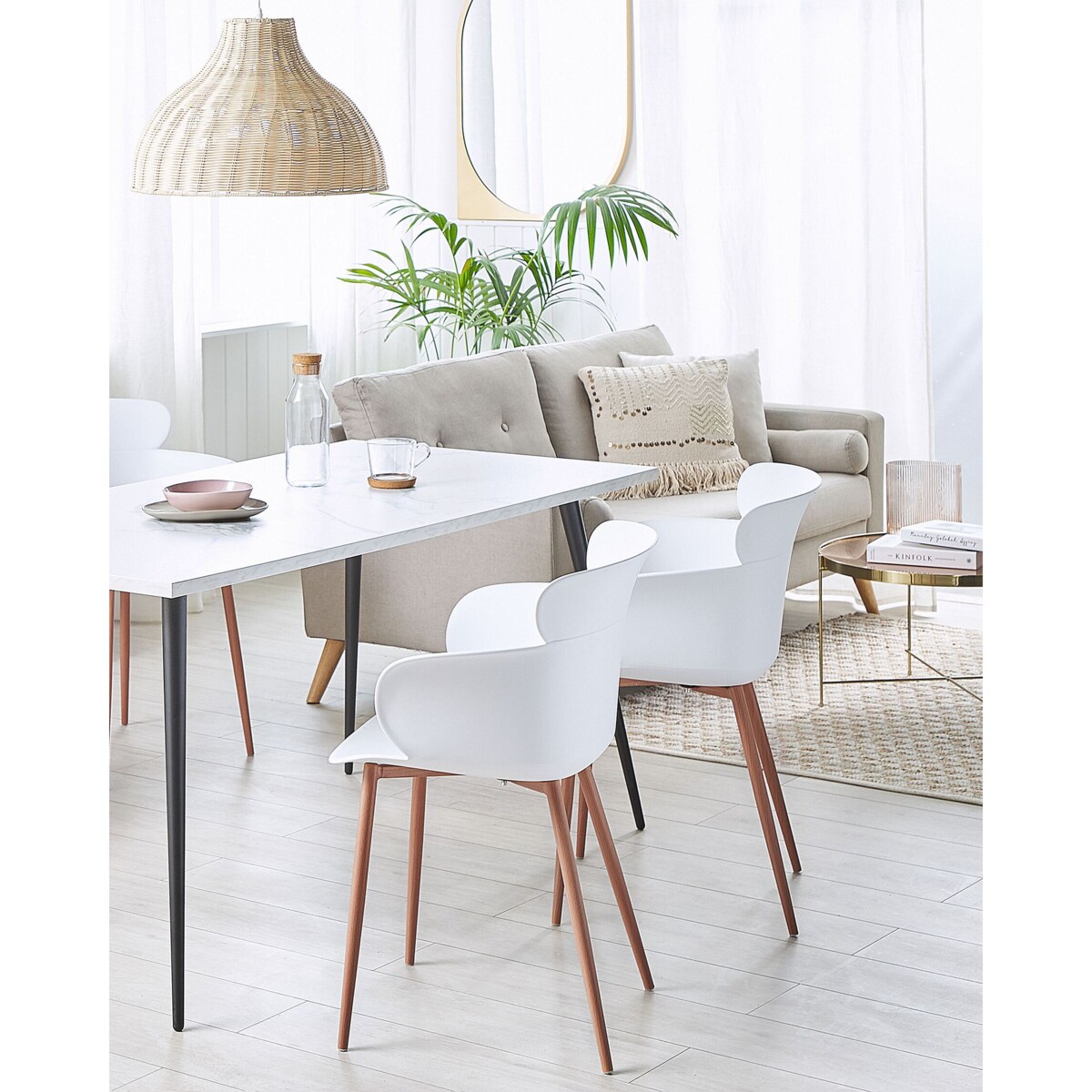 Zestaw 2 krzeseł do jadalni SUMKLEY Biały