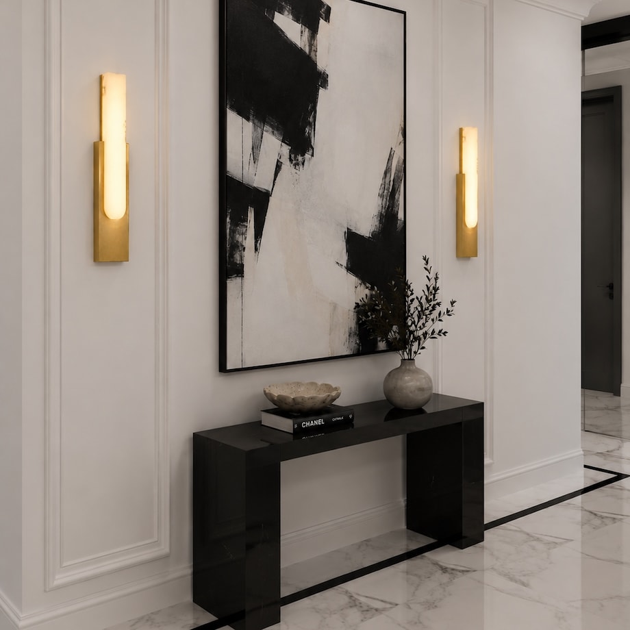 Kinkiet led złoty do salonu – eleganckie oświetlenie w stylu glamour LIORA