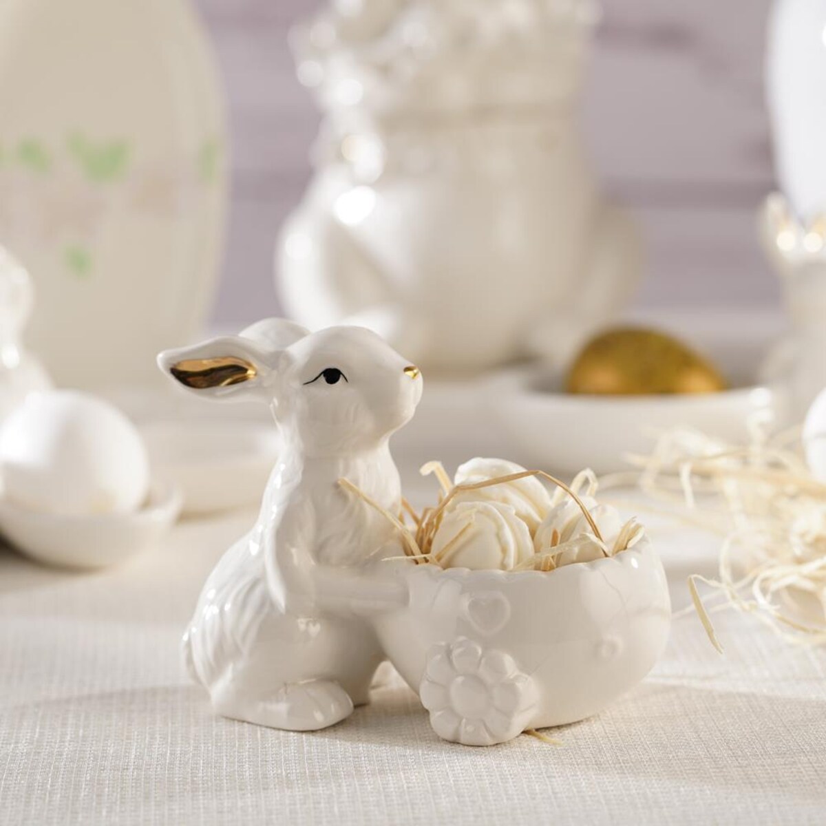 VILLA ITALIA Zajączek wielkanocny z miseczką 13 cm BUNNY