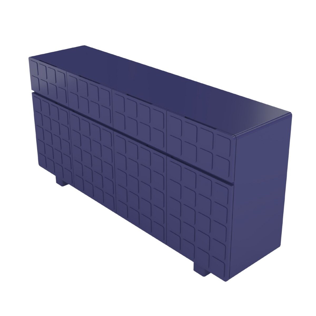 Nowoczesna komoda z frontami 3D Skandica CUBO LONG / kolor granat szlachetny / szer. 169 cm