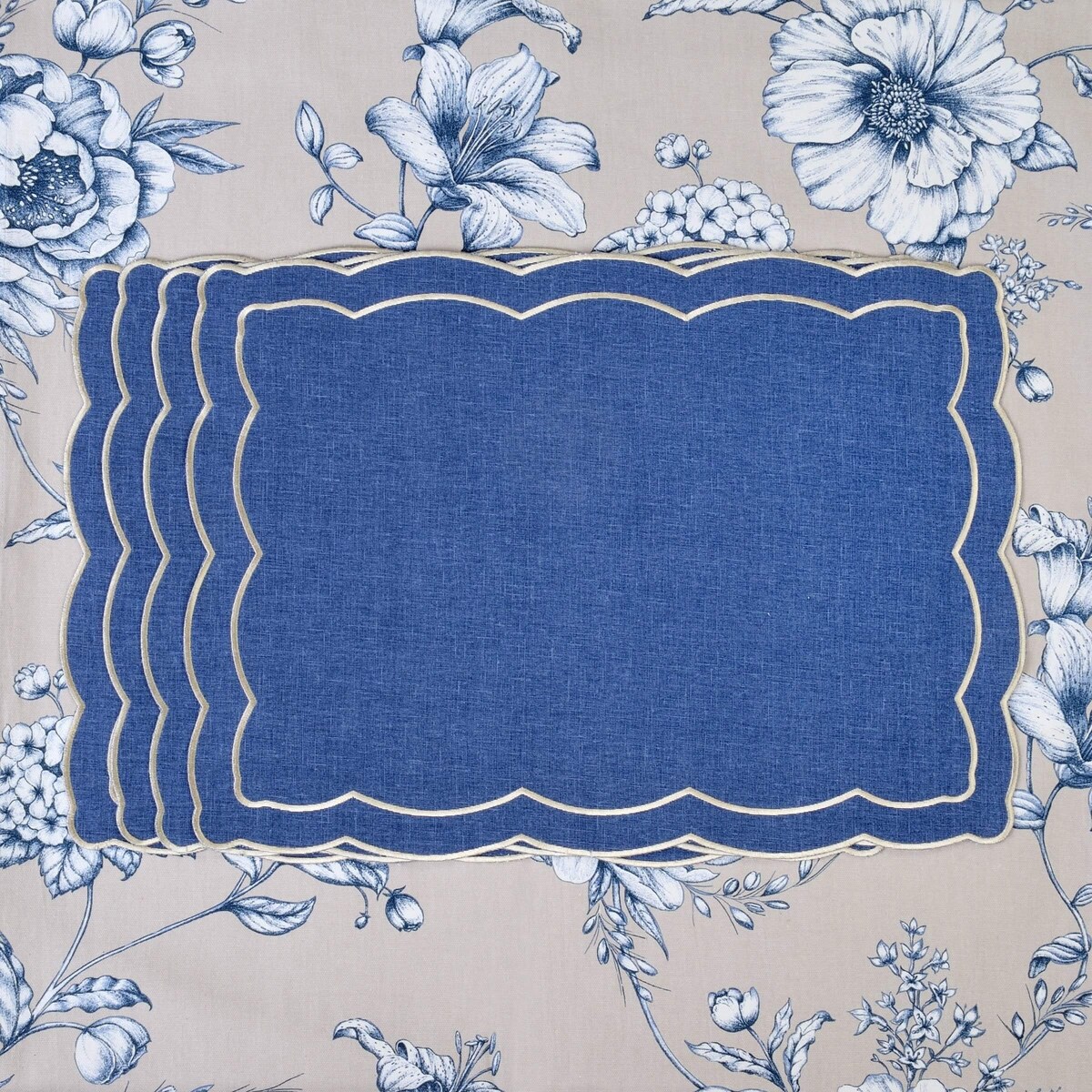 Haftowane podkładki Blue Onde - 4 sztuki