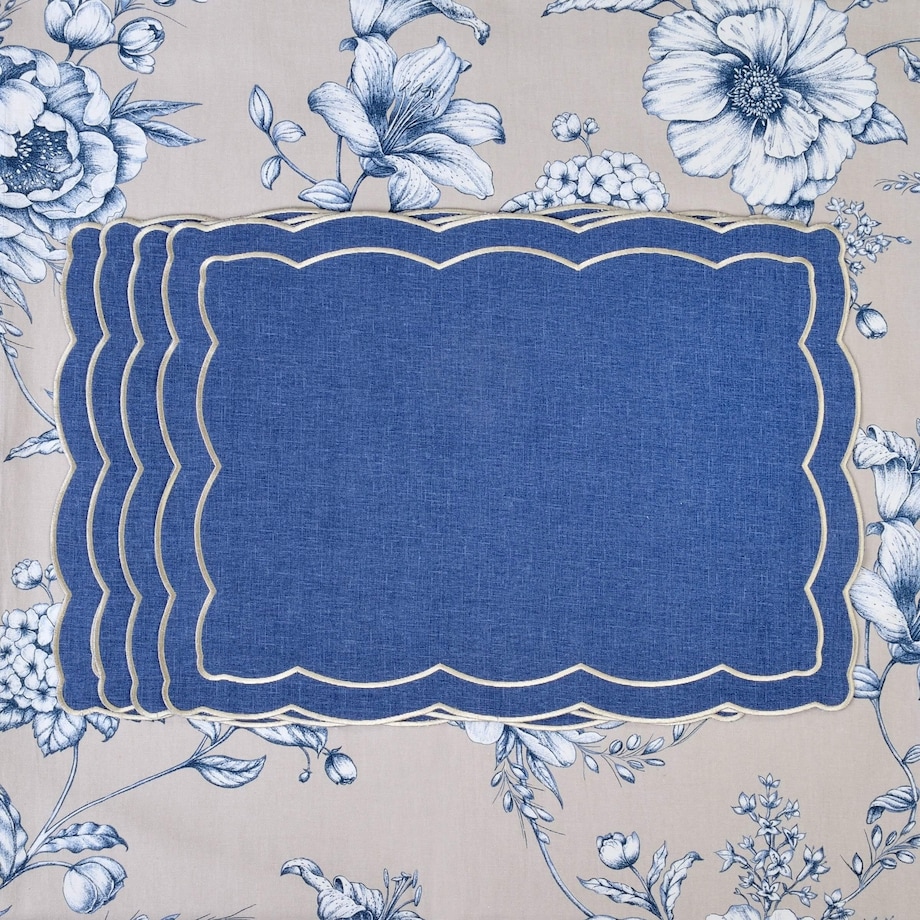 Haftowane podkładki Blue Onde - 4 sztuki