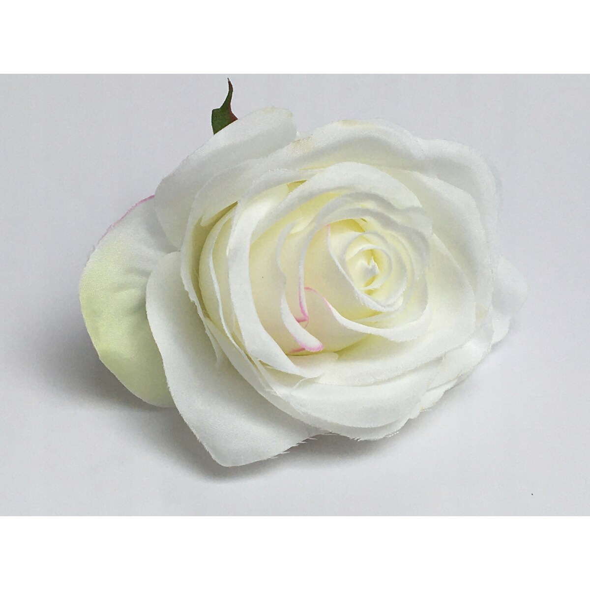 6x RÓŻA SZTUCZNA główka kwiatowa wyrobowa STROIKA biała ładna kompozycja
