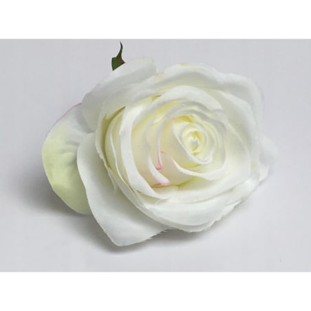 6x RÓŻA SZTUCZNA główka kwiatowa wyrobowa STROIKA biała ładna kompozycja