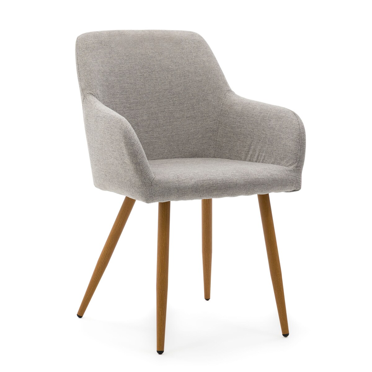 Krzesło skandynawskie szare SCANDI do salonu jadalni metalowe nogi w kolorze drewna