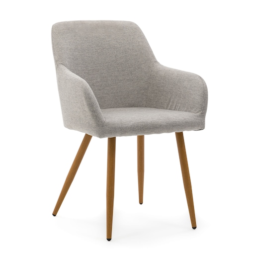 Krzesło skandynawskie szare SCANDI do salonu jadalni metalowe nogi w kolorze drewna