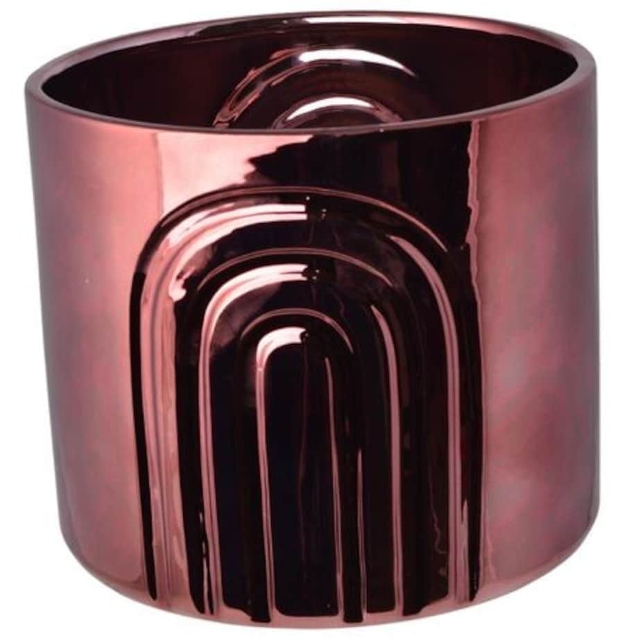 Doniczka kamionkowa 20,5x20,5x18 cm HUDON burgundowa