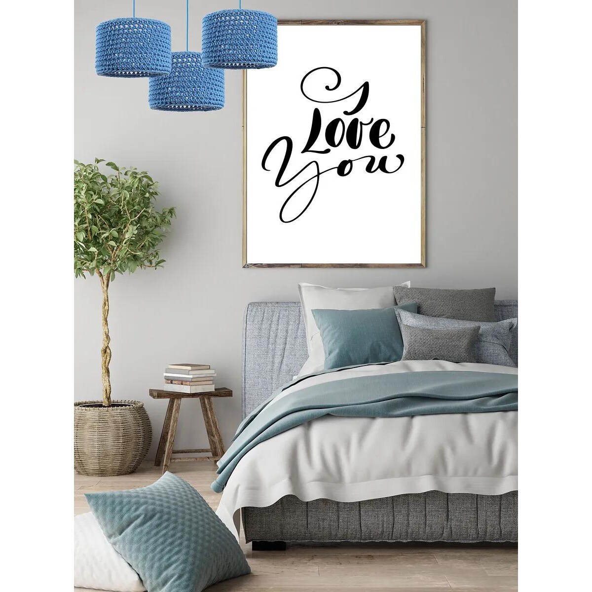 Lampa wisząca COTTON 25 niebieska