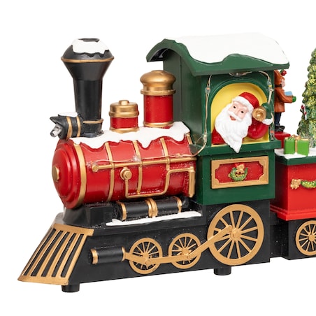 Dekoracja świąteczna z dźwiękiem i ruchoma - pociąg 17,5x9x38 cm TRENU