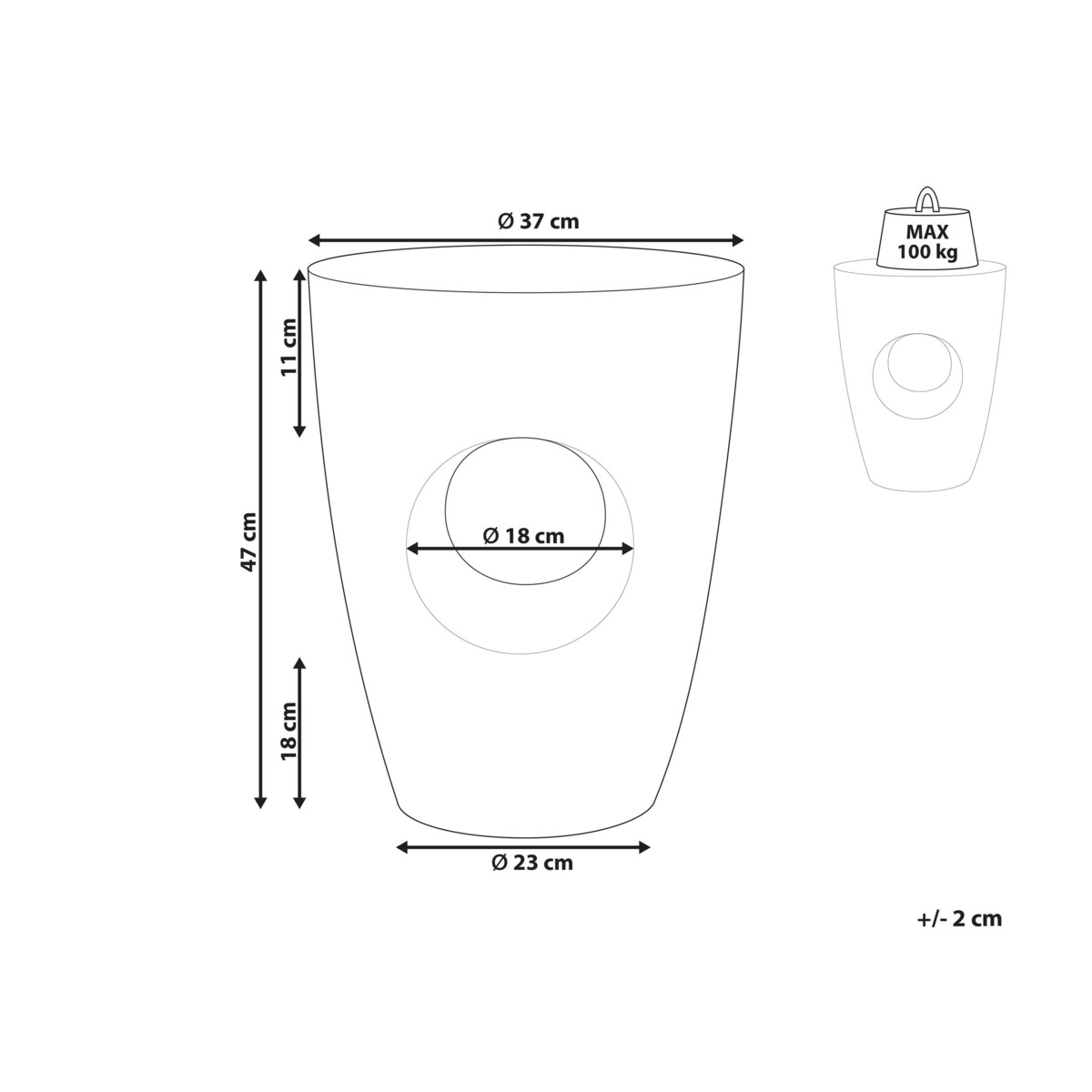 Stolik pomocniczy biały z efektem lastryko EDOLO