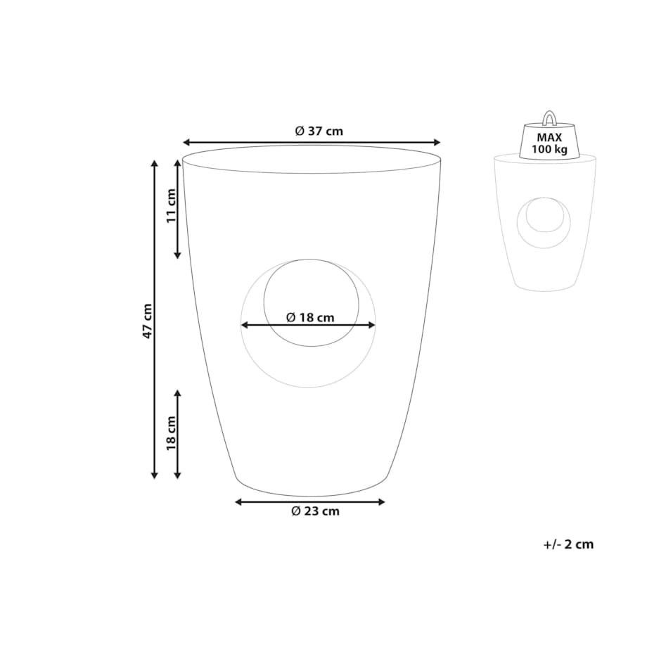 Stolik pomocniczy biały z efektem lastryko EDOLO