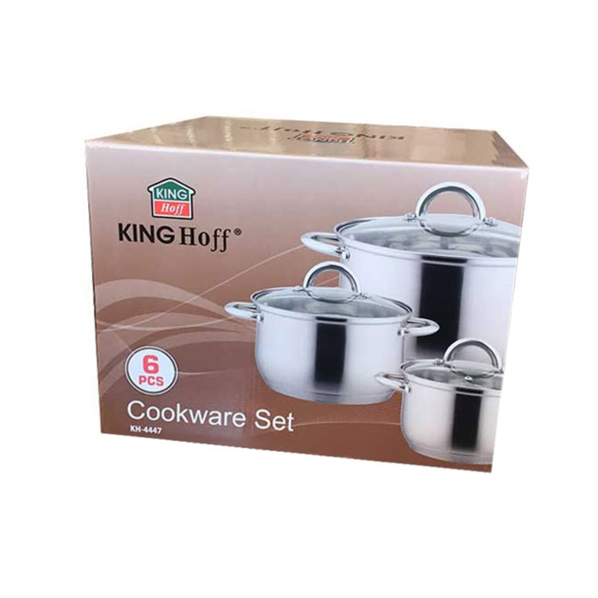 Zestaw garnków stalowych na indukcję 6 ele. 2.9/3.9/6.6L garnki KINGHOFF Silver