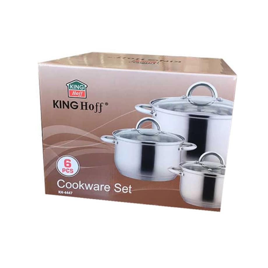 Zestaw garnków stalowych na indukcję 6 ele. 2.9/3.9/6.6L garnki KINGHOFF Silver