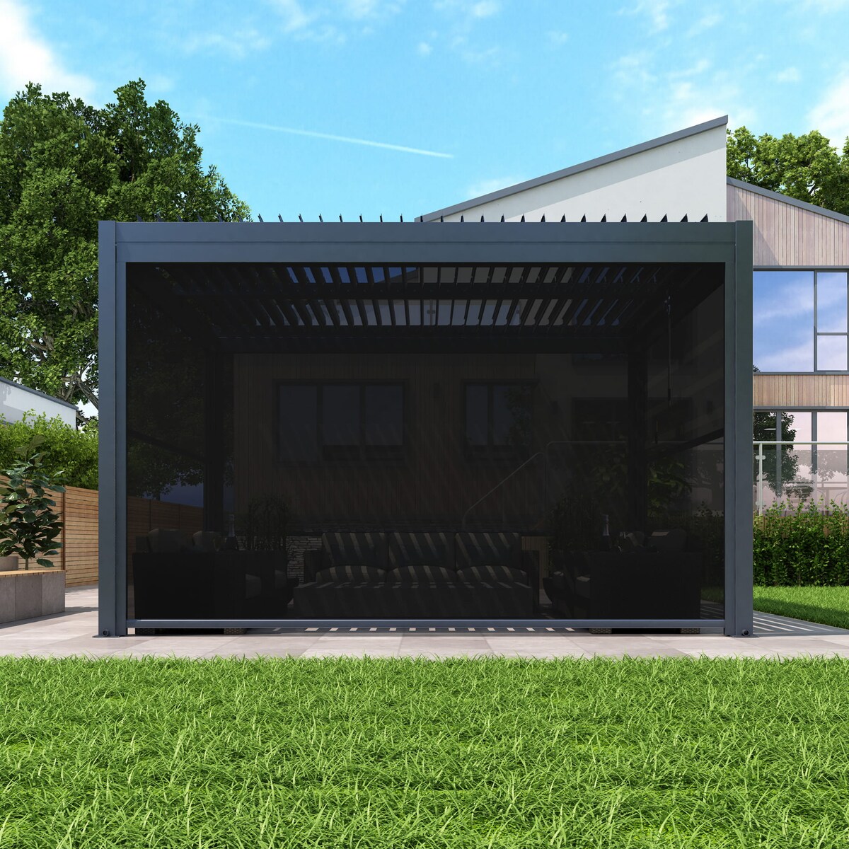 Ścianka boczna do pergoli, markiza elektryczna Luxe 270×238cm