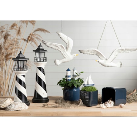 2 szt. OZDOBA do doniczki stroików LATARNIA MORSKA