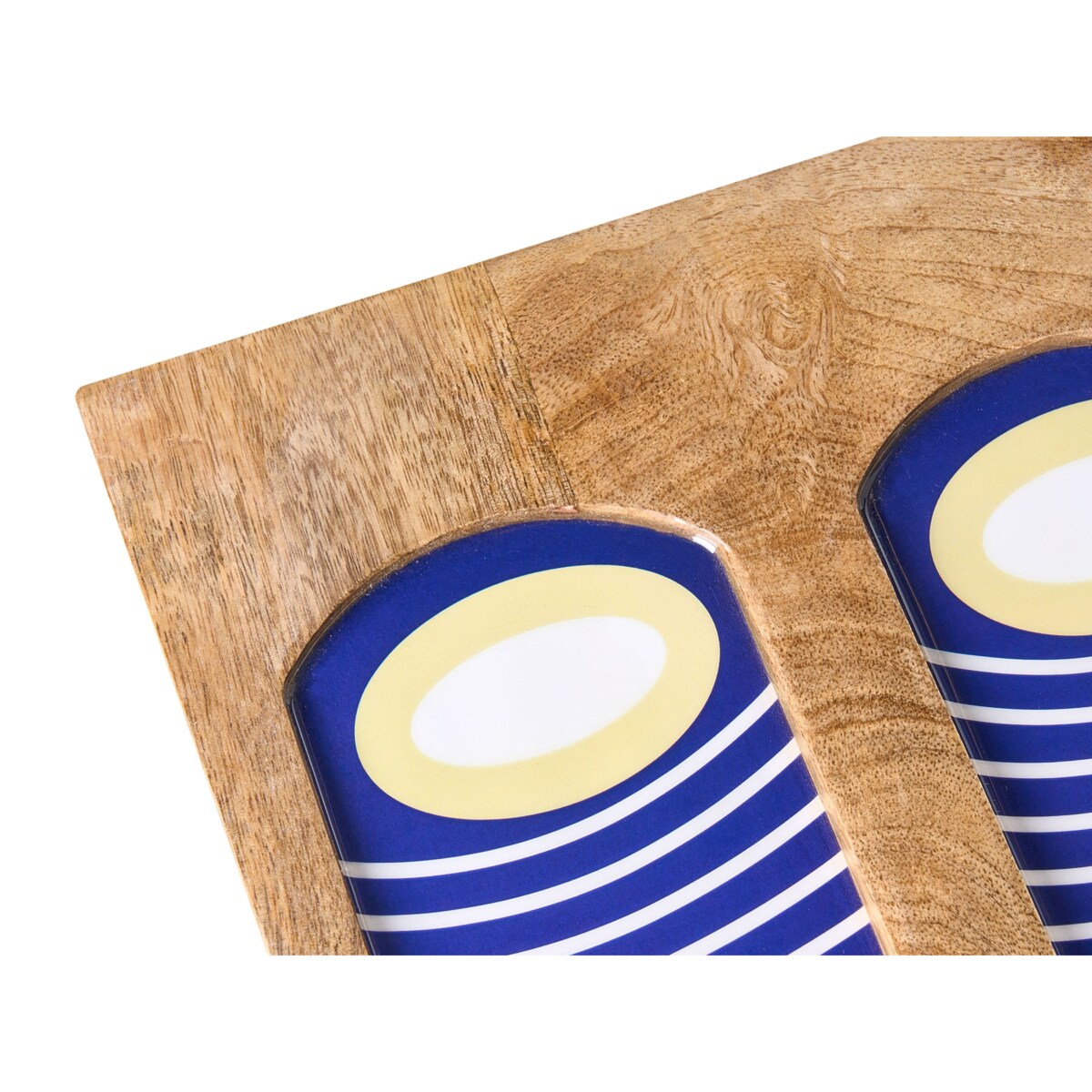 Dekoracja ścienna Twarz JIMETA Drewno mango 40 cm Niebieski