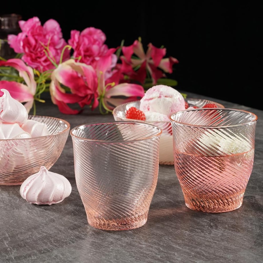 VILLA ITALIA Szklanka różowa 250 ml TWIST