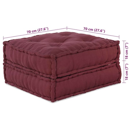vidaXL Modułowa sofa, bordowy, 70x70x36, materiał