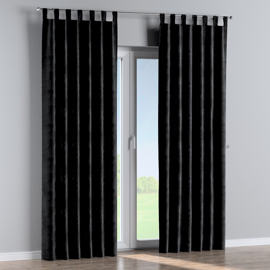 Zasłona na szelkach 1 szt. 130x245 głęboka czerń