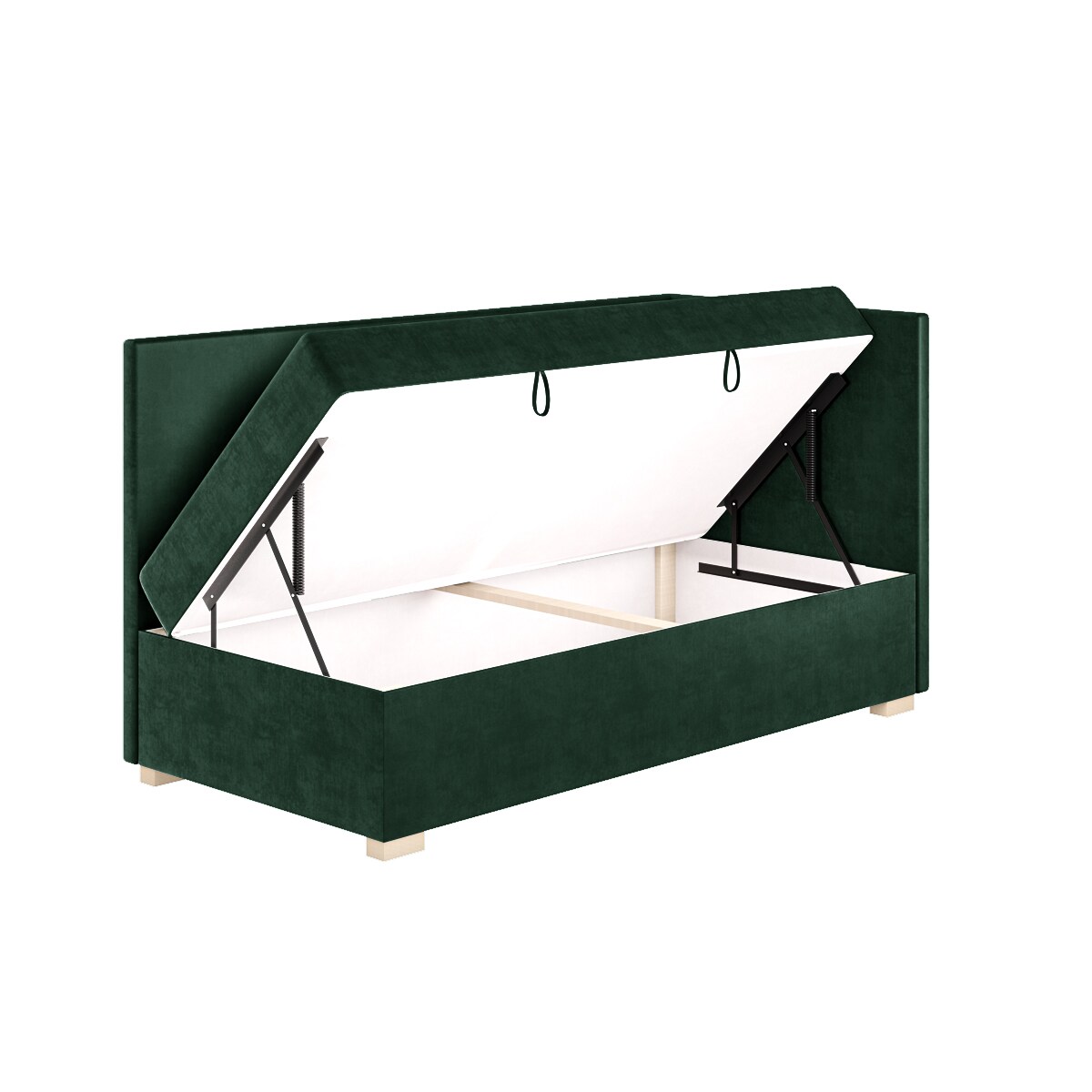 Mesonica Łóżko Flexi, zielone, 90x200, Prawostronne