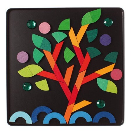 Układanka magnetyczna Kształty Geometryczne i Klejnoty - drewniane klocki Grimm's 6+