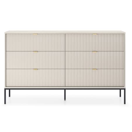 Komoda NEW w stylu glamour KS154 - kaszmirowa + st. czarny