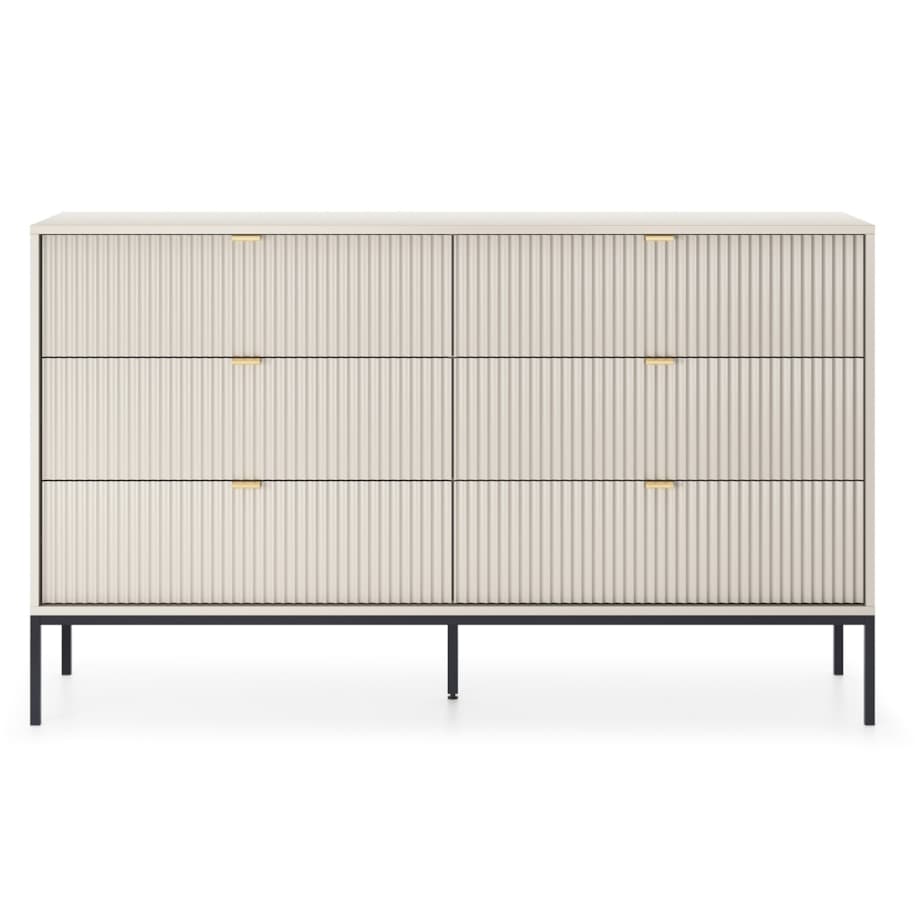 Komoda NEW w stylu glamour KS154 - kaszmirowa + st. czarny