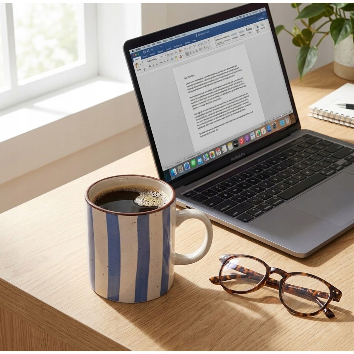 KUBEK CERAMICZNY W PASKI 300ml BEŻOWY DO KAWY HERBATY Z UCHWYTEM NA KAWĘ