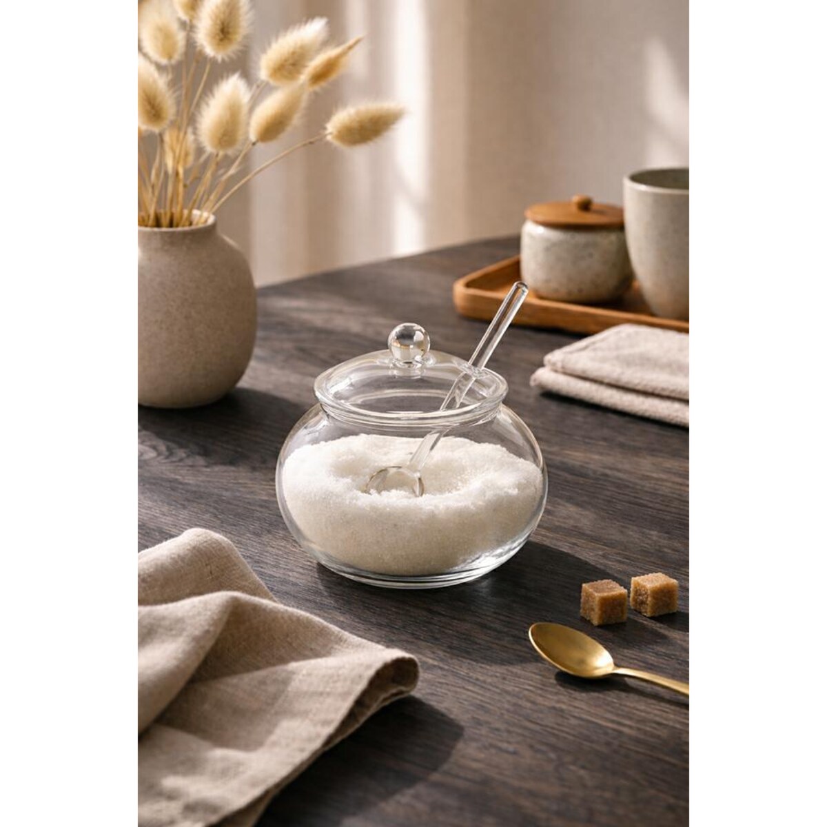 Mini cukiernica z łyżeczką SHP JAR transparentna