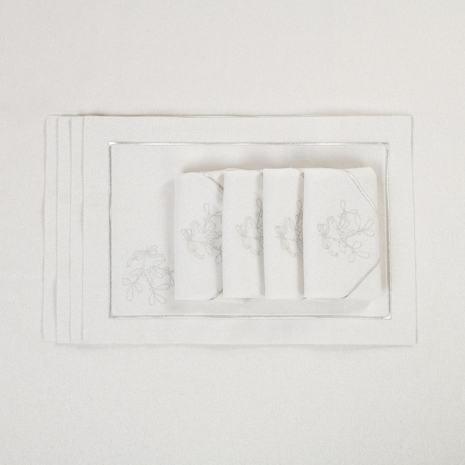 Podkładki Mistletoe Joyful Christmas Silverline – 4 komplet szt.