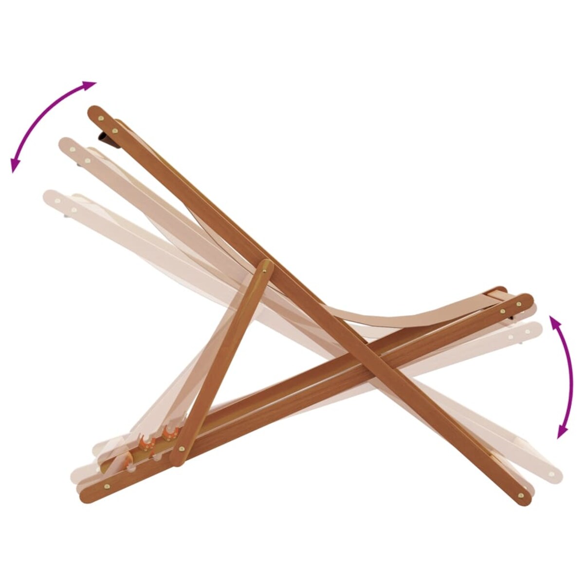 vidaXL Składane krzesło plażowe, taupe, drewno eukaliptusa i tkanina