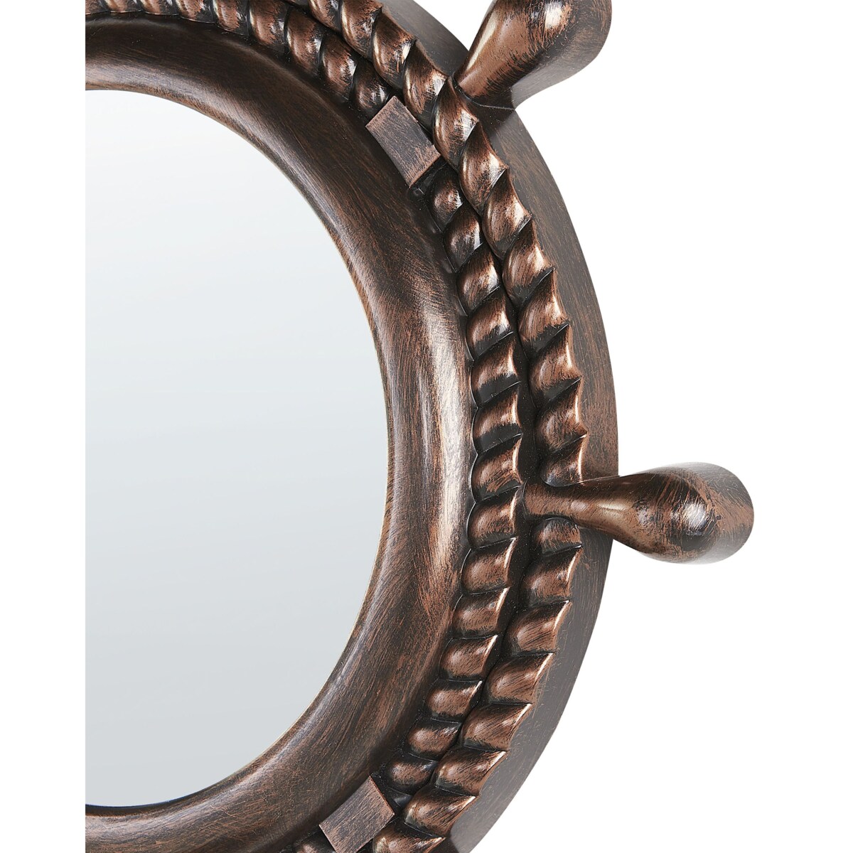 Okrągłe lustro ścienne ø 46 cm ciemnobrązowe GORMAZ