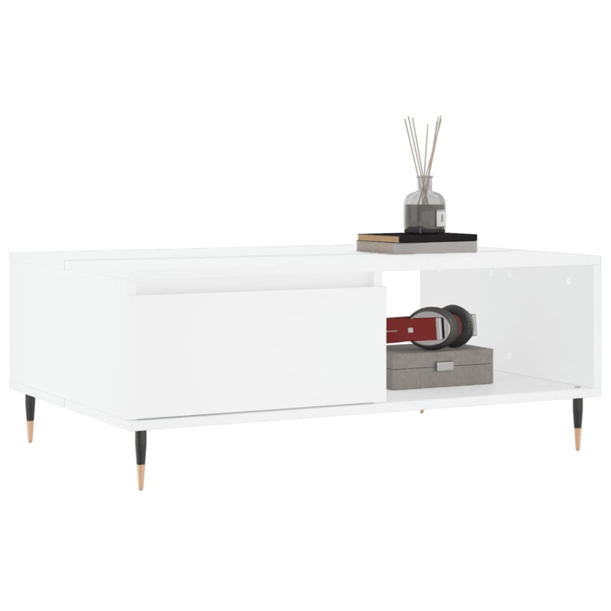 vidaXL Stolik kawowy, biały, 90x60x35 cm, materiał drewnopochodny