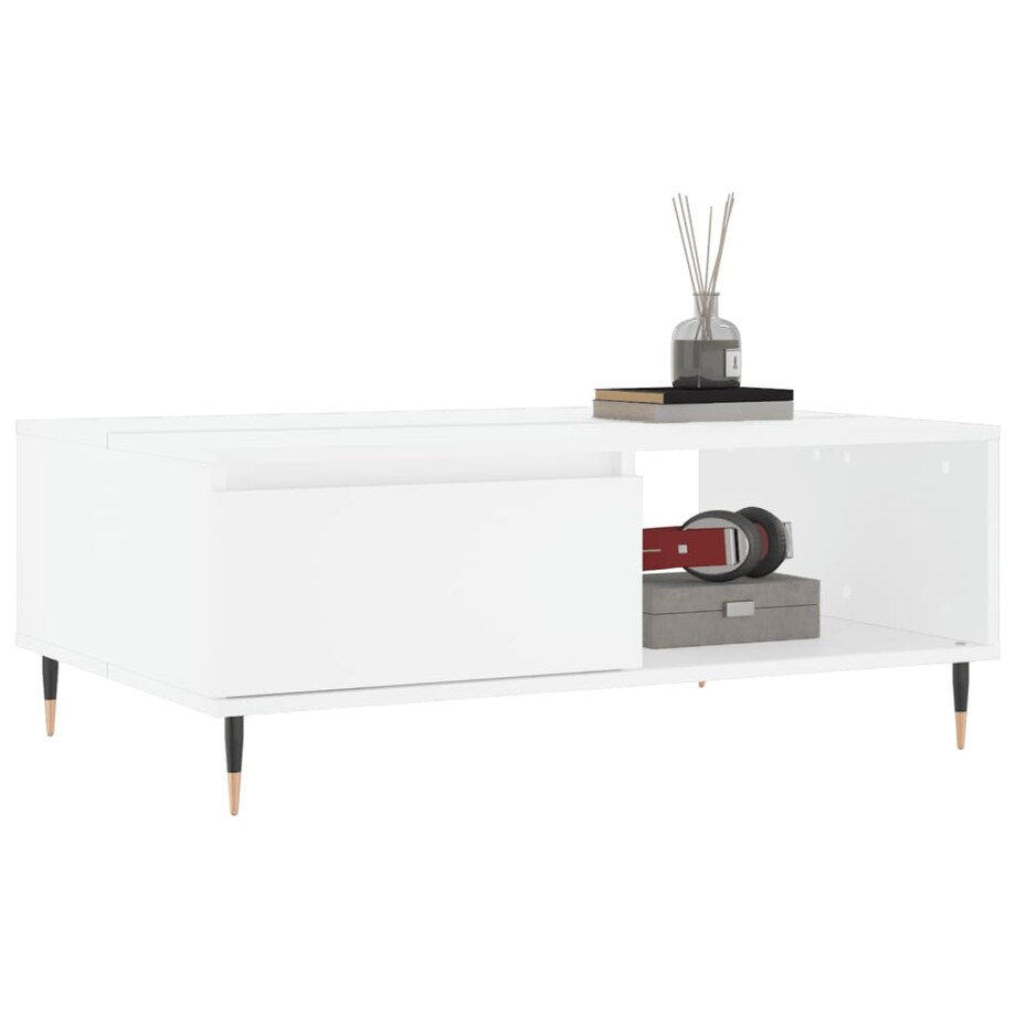 vidaXL Stolik kawowy, biały, 90x60x35 cm, materiał drewnopochodny