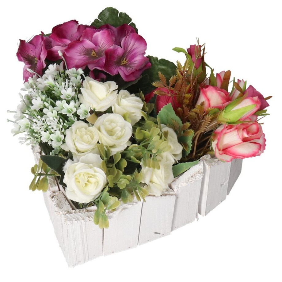 Doniczka Osłonka Drewniana Serce Biała Doniczki