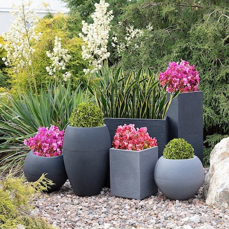 Osłona donicy Cubus Grey 29 x 29 x 40 cm, 29 x 29 x 40 cm