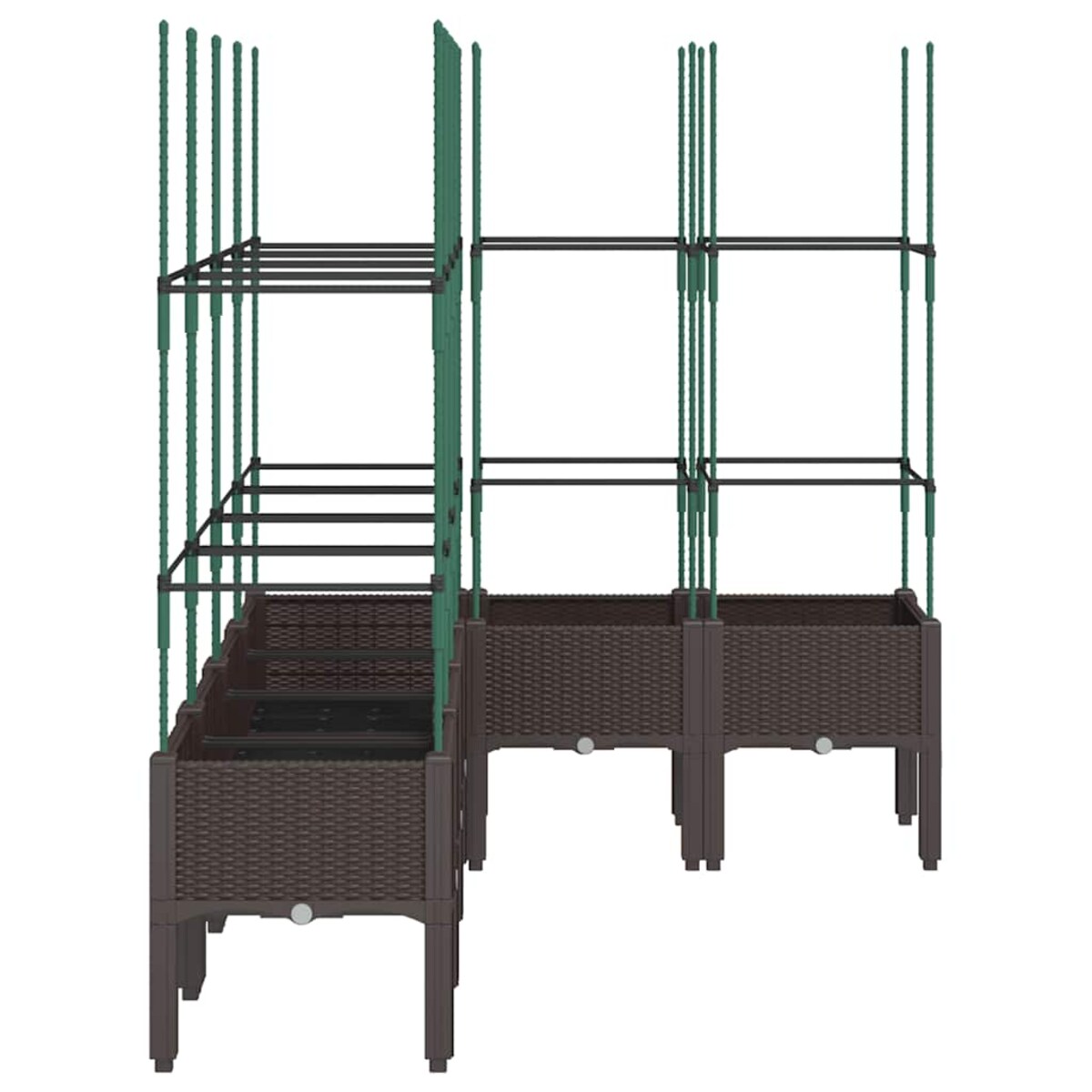 vidaXL Donica ogrodowa z kratką, brązowa, 160x120x142,5 cm, PP