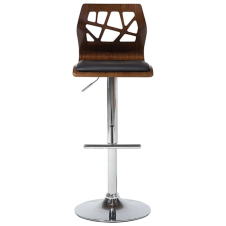 Hoker barowy regulowany ciemne drewno z poduszką czarną PETERSBURG