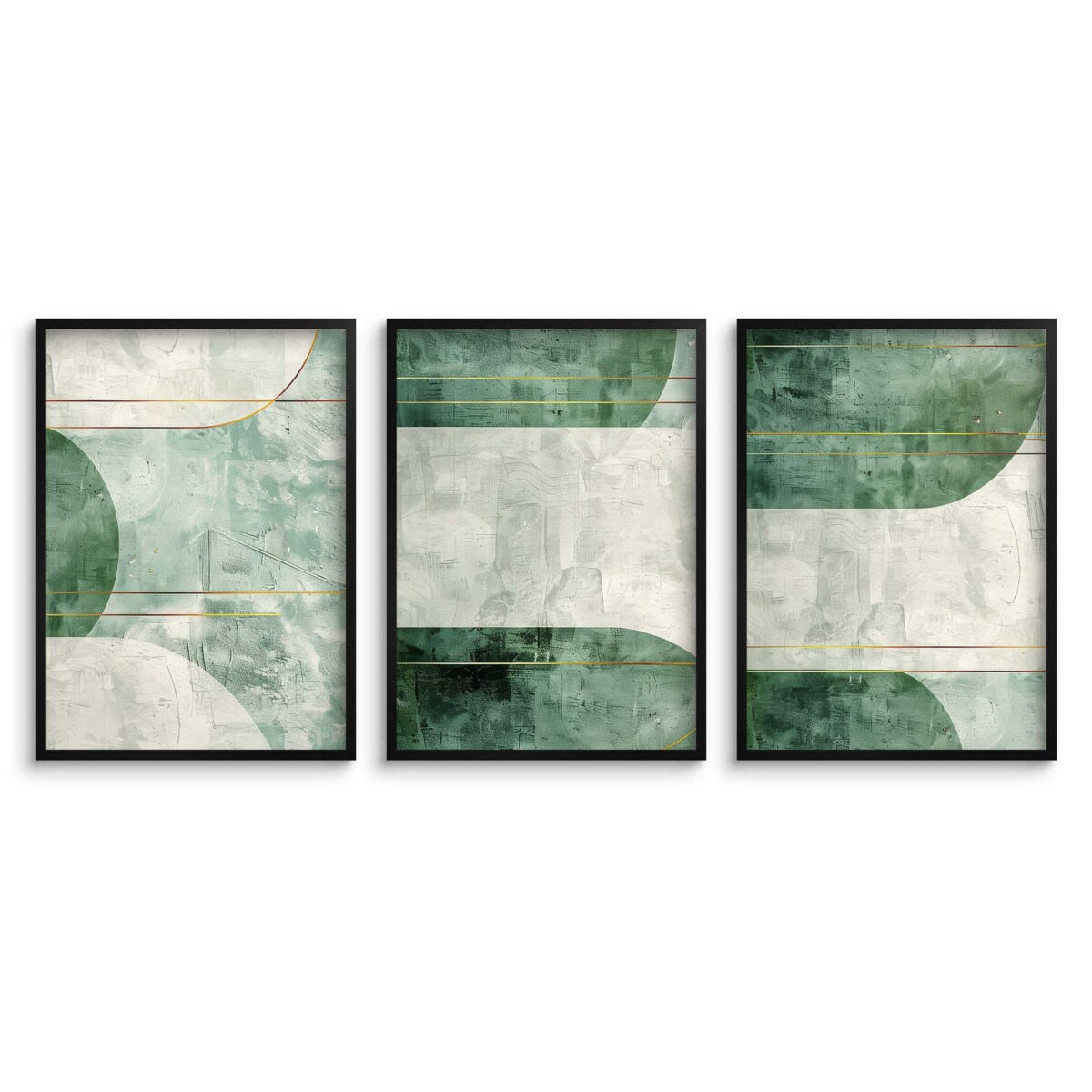 Nowoczesne Obrazy Plakaty na ścianę ścienne Zielona Abstrakcja Złoto