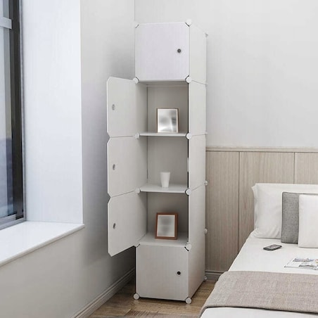 Szafa modułowa 5 półek regał szafka słupek garderoba ubraniowa biała 185 cm