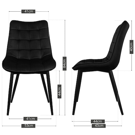 Krzesło tapicerowane czarne welurowe do salonu jadalni