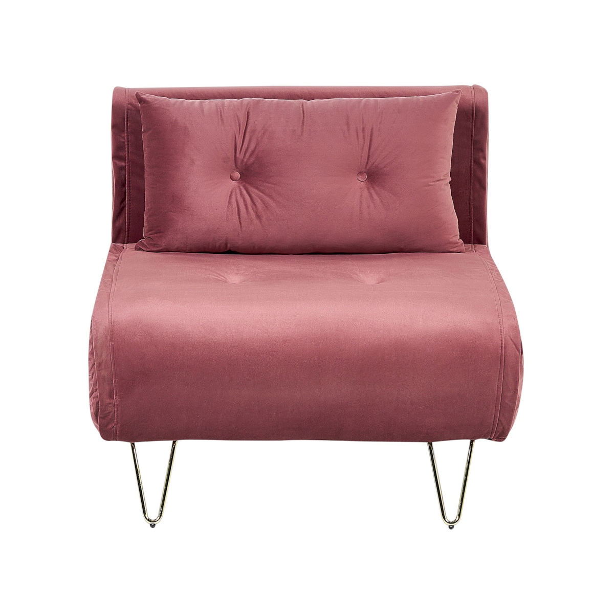 Sofa welurowa rozkładana różowa VESTFOLD