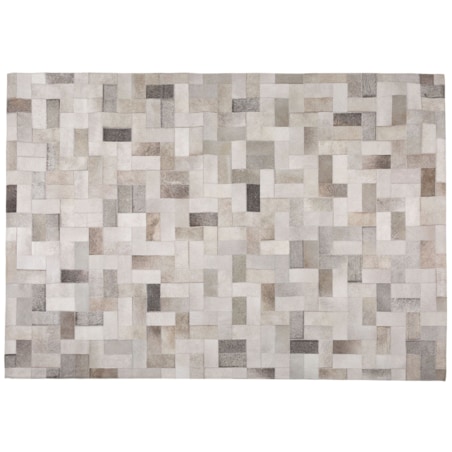 Dywan skórzany 160 x 230 cm szaro-beżowy KORFEZ