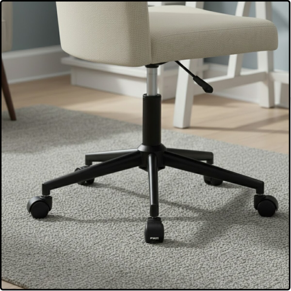 Fotel biurowy obrotowy krzesło biurowe wygodny do biurka regulowany beżowy welurowy