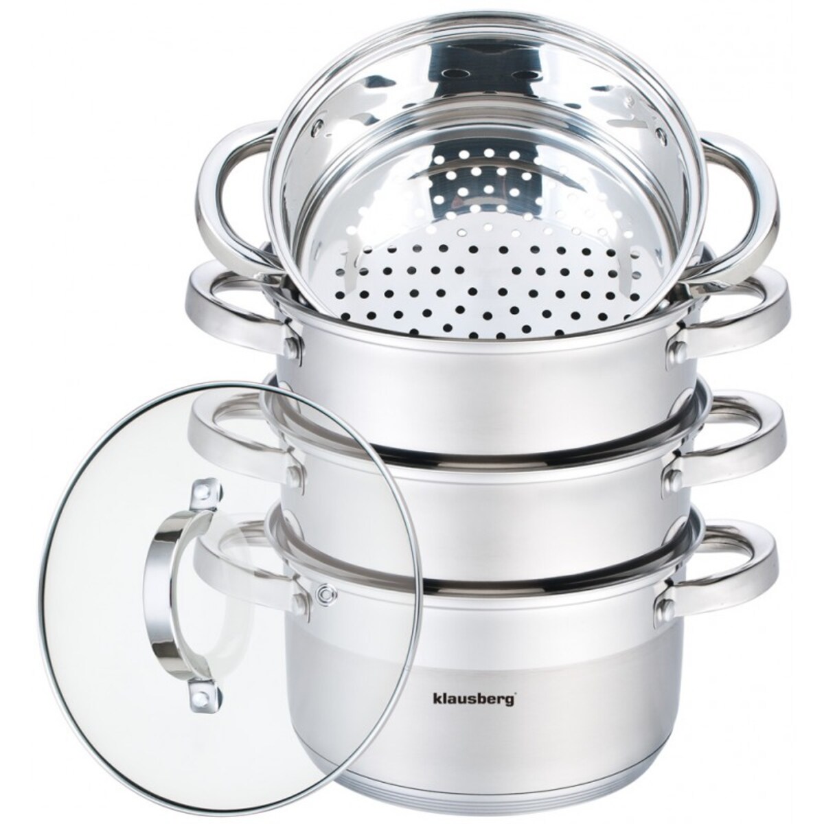 Zestaw garnków do gotowania na parze 20cm 5 ele garnki parowar KLAUSBERG