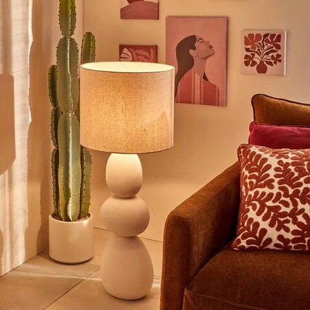 Lampa stojąca, beżowa, Alitha, 100 cm