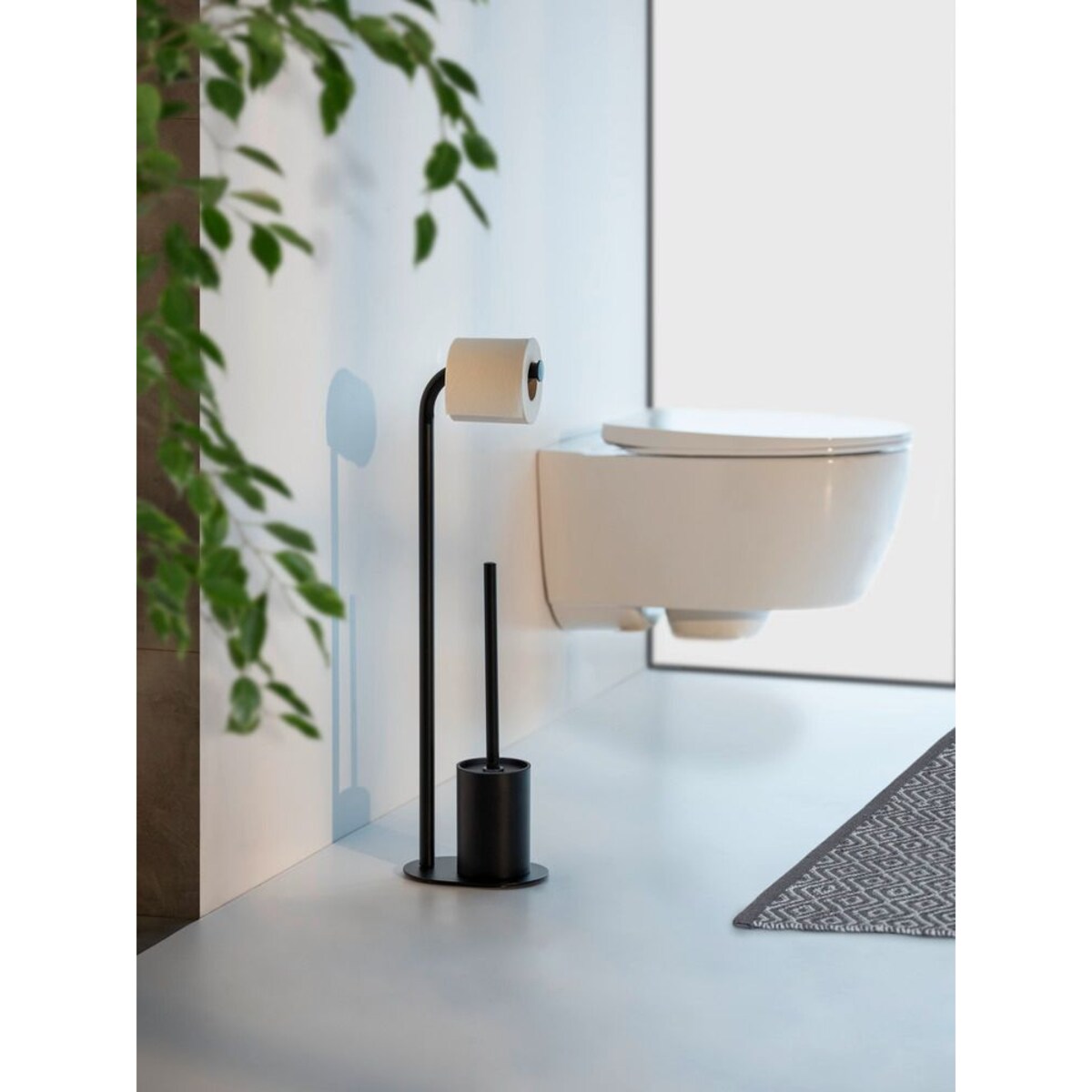 Stojak na papier toaletowy i szczotkę WC LEVANTE, 2w1