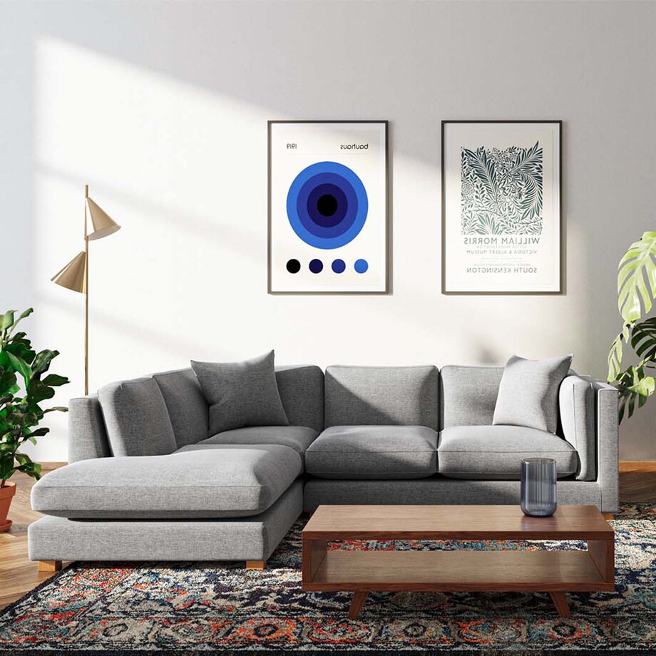 Pomo sofa narożna lewa Szara